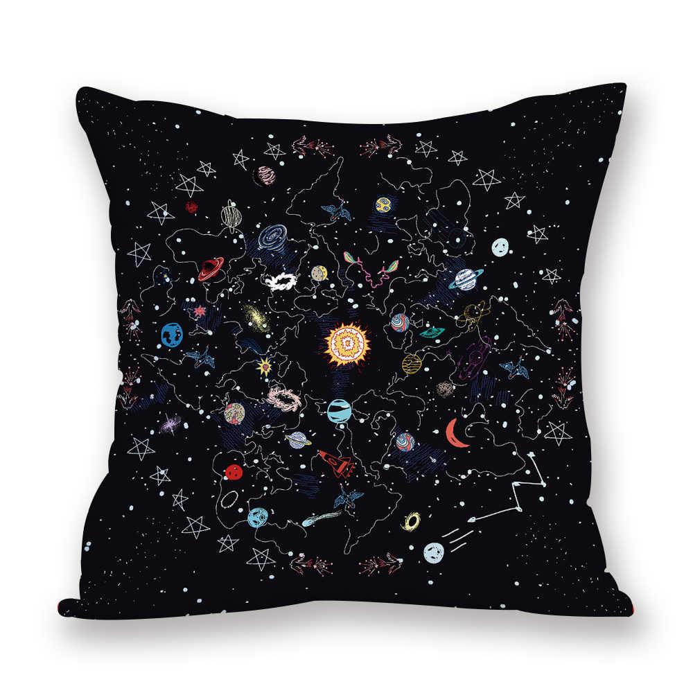 2021 New Space Home Pillow Universe Sun Planet Pillows Decorative Throw Pillow Cover Universe Outer Space Planets Star Pillow Case Pillow Cushion Covers Decorative Pillow Spaceship Cover Stevvex