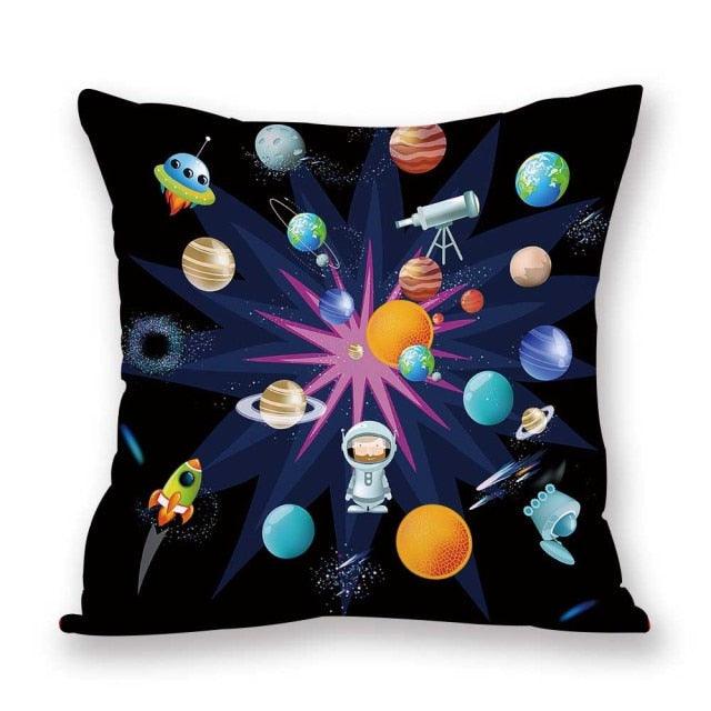 2021 New Space Home Pillow Universe Sun Planet Pillows Decorative Throw Pillow Cover Universe Outer Space Planets Star Pillow Case Pillow Cushion Covers Decorative Pillow Spaceship Cover Stevvex