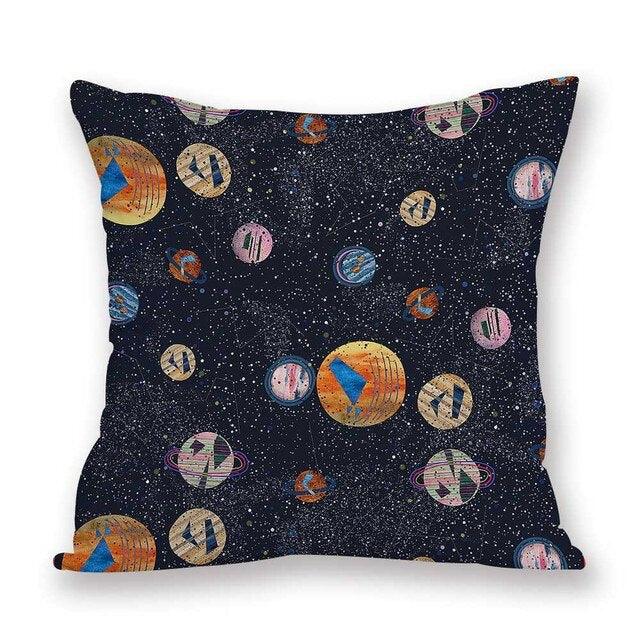 2021 New Space Home Pillow Universe Sun Planet Pillows Decorative Throw Pillow Cover Universe Outer Space Planets Star Pillow Case Pillow Cushion Covers Decorative Pillow Spaceship Cover Stevvex