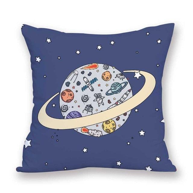 2021 New Space Home Pillow Universe Sun Planet Pillows Decorative Throw Pillow Cover Universe Outer Space Planets Star Pillow Case Pillow Cushion Covers Decorative Pillow Spaceship Cover Stevvex