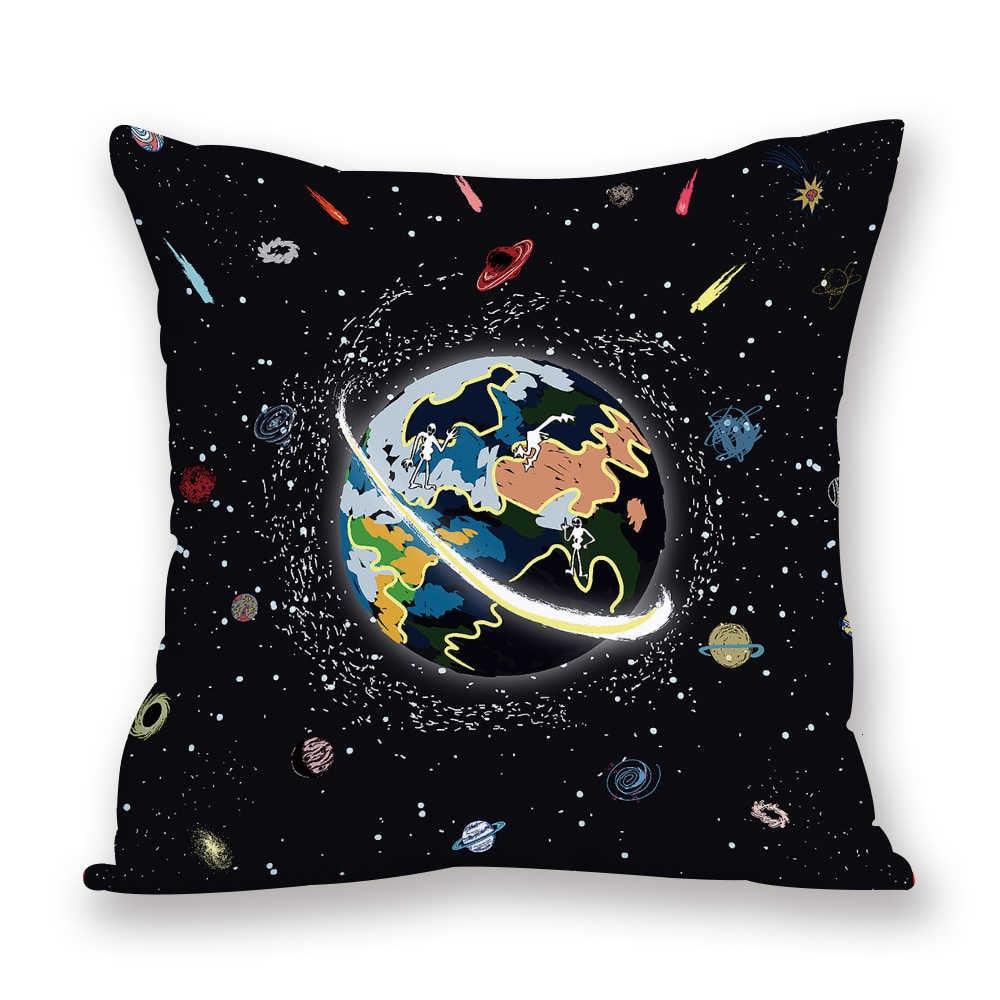 2021 New Space Home Pillow Universe Sun Planet Pillows Decorative Throw Pillow Cover Universe Outer Space Planets Star Pillow Case Pillow Cushion Covers Decorative Pillow Spaceship Cover Stevvex