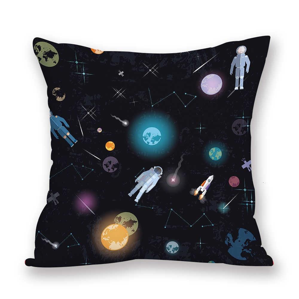 2021 New Space Home Pillow Universe Sun Planet Pillows Decorative Throw Pillow Cover Universe Outer Space Planets Star Pillow Case Pillow Cushion Covers Decorative Pillow Spaceship Cover Stevvex