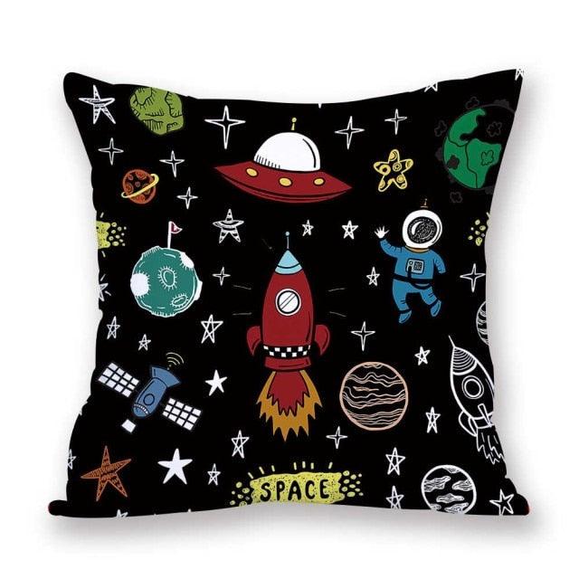 2021 New Space Home Pillow Universe Sun Planet Pillows Decorative Throw Pillow Cover Universe Outer Space Planets Star Pillow Case Pillow Cushion Covers Decorative Pillow Spaceship Cover Stevvex