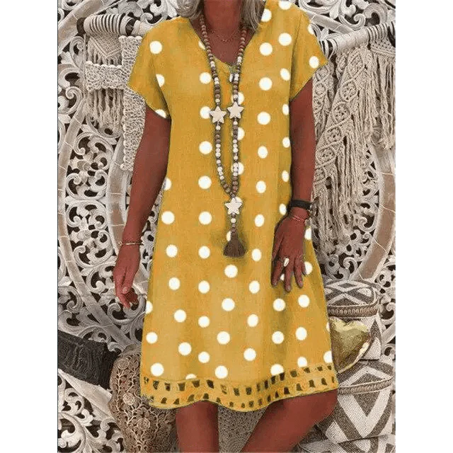 Stylish Summer Dress Loose Ladies Orange Yellow Summer Dresses For Women - Women Cute Outfits Stevvex