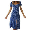 New Summer Fashion Floral Printed Square Neck Dress -  Fashion Party Wear Dresses for women Stevvex