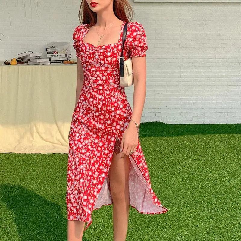 New Women Summer Fashion Square Neck Dress - Fashion Cute Dresses for women Stevvex