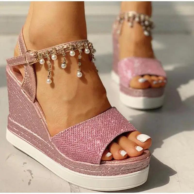 2021 New Women Summer Sandals Studded Detail Luxury Shine Design Casual Womens Shoes Stevvex