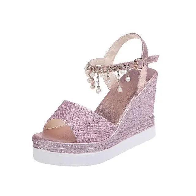 2021 New Women Summer Sandals Studded Detail Luxury Shine Design Casual Womens Shoes Stevvex