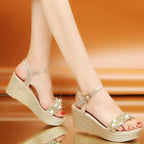 2021 New Women Summer Sandals Studded Detail Luxury Shine Design Casual Womens Shoes Stevvex