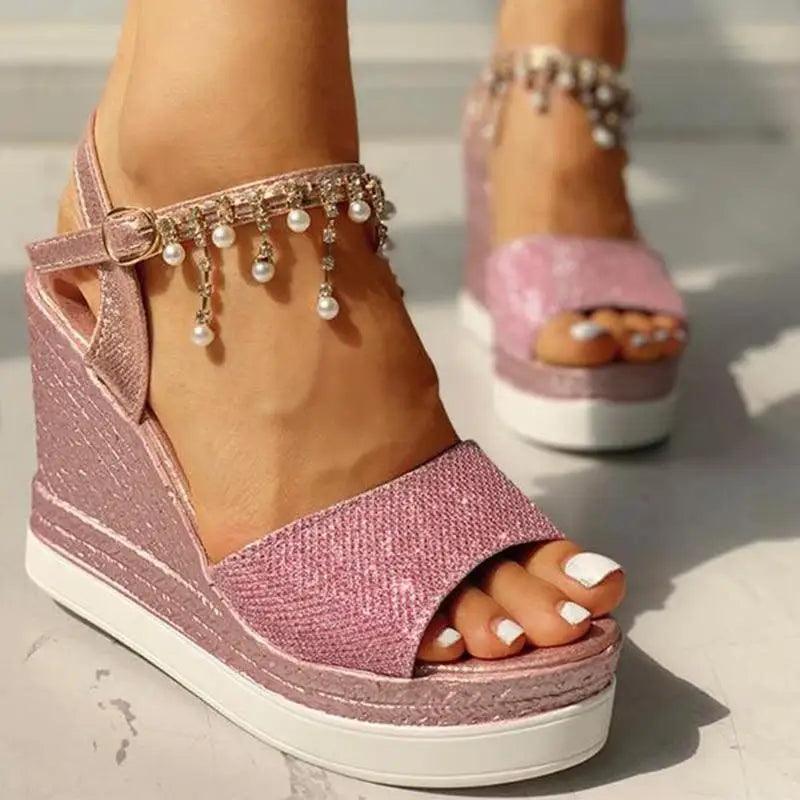 2021 New Women Summer Sandals Studded Detail Luxury Shine Design Casual Womens Shoes Stevvex