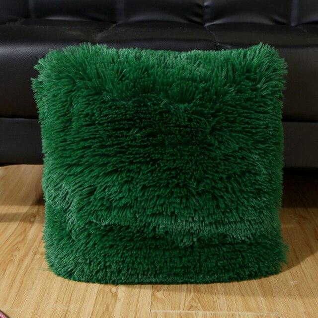 2021 Soft Fur Plush Cushion Cover Pillowcase For Home Decor Pillow Cover Bed Sofa Decorative Soft Fluffy Plush Pillowcases Square Autumn Cushion Covers For Living Room