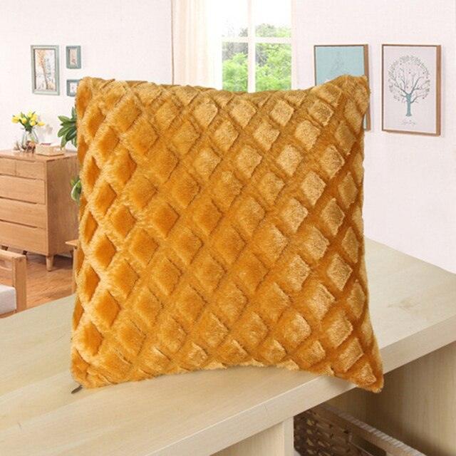 2021 Soft Fur Plush Cushion Cover Pillowcase For Home Decor Pillow Cover Bed Sofa Decorative Soft Fluffy Plush Pillowcases Square Autumn Cushion Covers For Living Room