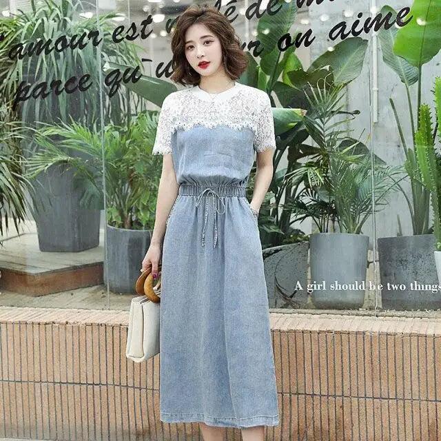 Stylish Denim Jeans Modern Short Sleeve Summer Dress - Fashion Dresses for women Party Outfits Stevvex