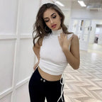 Summer cute fashion Women High Neck Crop Tank Top cute fashion styles best tank tops