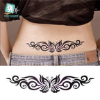 2021 Temporary Waterproof Butterfly Tattoo Black Design Waist Body Fake Tattoo Flower Sticker For Women Girls Stevvex