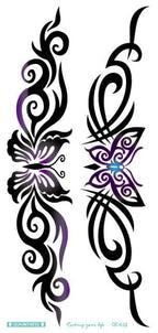 2021 Temporary Waterproof Butterfly Tattoo Black Design Waist Body Fake Tattoo Flower Sticker For Women Girls Stevvex