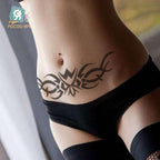 2021 Temporary Waterproof Butterfly Tattoo Black Design Waist Body Fake Tattoo Flower Sticker For Women Girls Stevvex