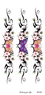 2021 Temporary Waterproof Butterfly Tattoo Black Design Waist Body Fake Tattoo Flower Sticker For Women Girls Stevvex
