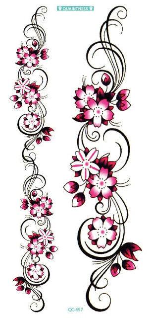 2021 Temporary Waterproof Butterfly Tattoo Black Design Waist Body Fake Tattoo Flower Sticker For Women Girls Stevvex
