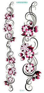 2021 Temporary Waterproof Butterfly Tattoo Black Design Waist Body Fake Tattoo Flower Sticker For Women Girls Stevvex