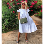 Women Retro Loose Casual Round Neck Short Sleeve Dress - Cute Fashion Dresses For Women Stevvex