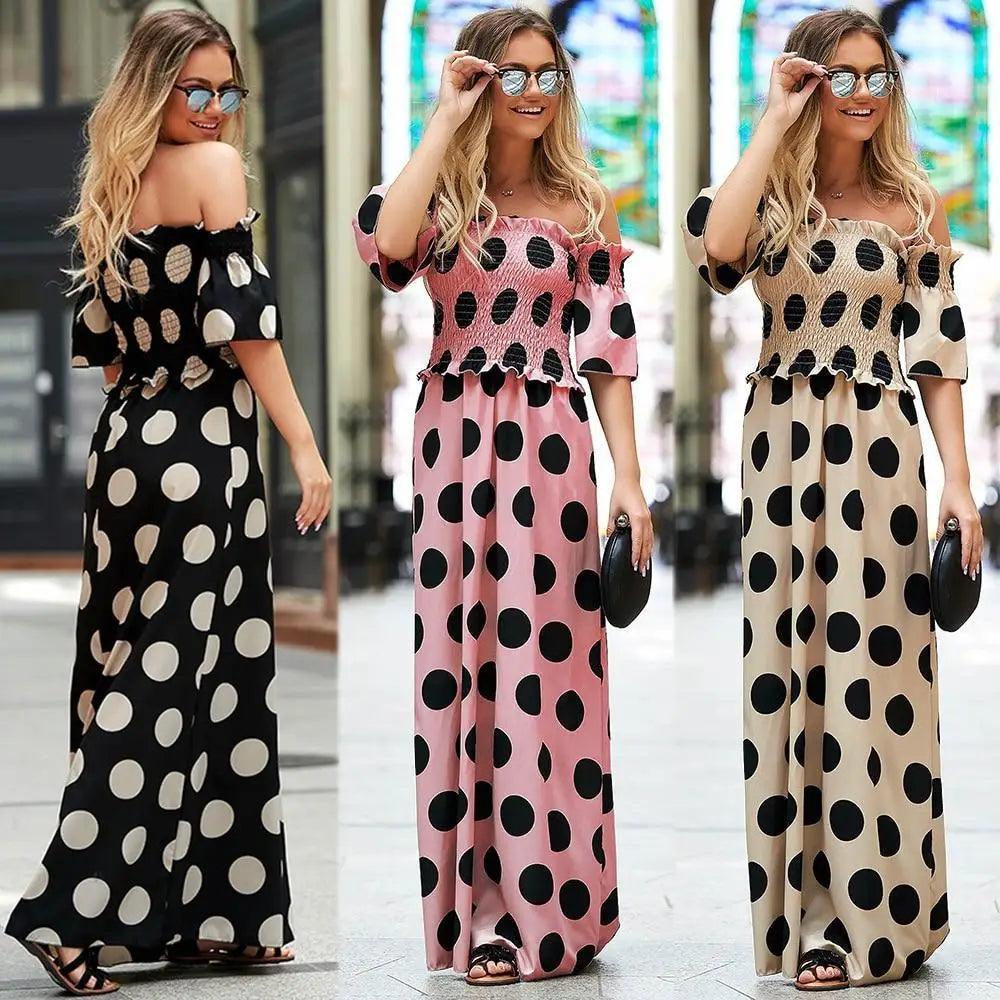 Women Summer And Autumn Fashion A-Line One-Shoulder High Waist Dresses - Fashion Summer Dresses For Women Stevvex