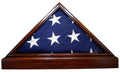 Mahogany Flag Case & BASE for 5 x 9.5' Memorial Burial Flag The Military Gift Store
