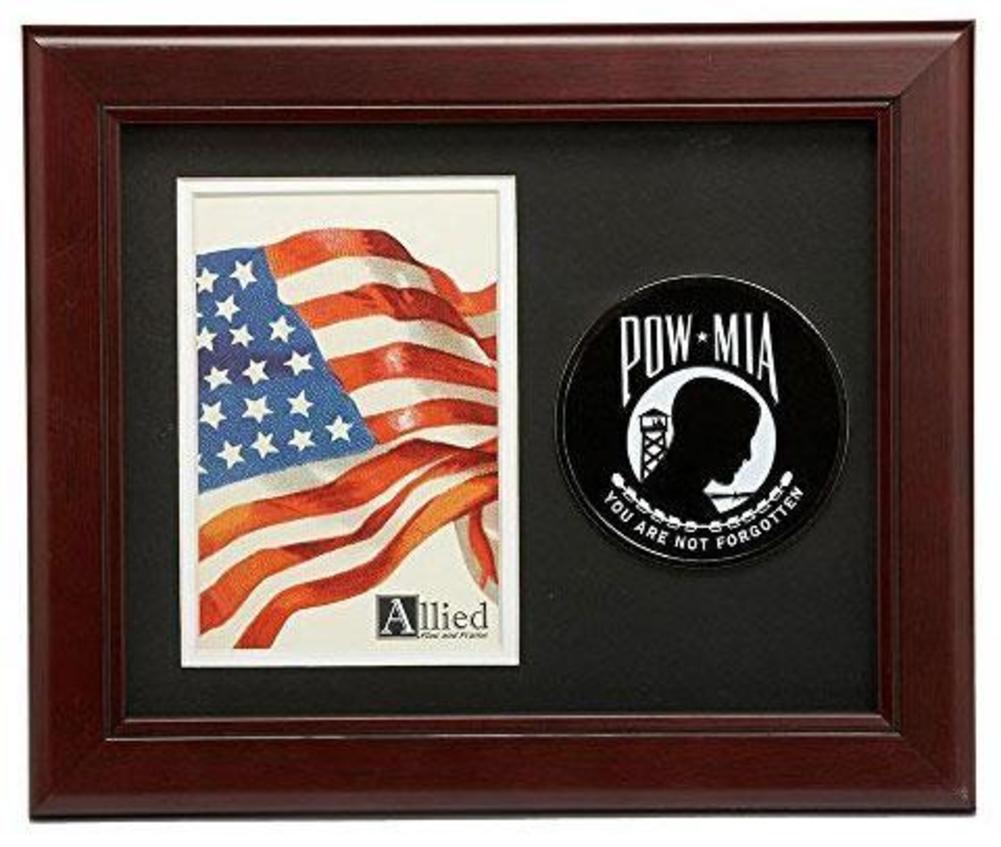 Flag Connections POW/MIA Medallion 4-Inch by 6-Inch Portrait Picture Frame. The Military Gift Store
