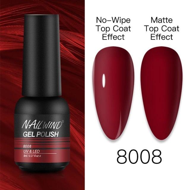 NEW TREND Modern fashion Red Gel Nail Polish For Nails  Permanent UV LED 8ml Matte Glossy High Quality Fashion Design For Women and Ladies Stevvex