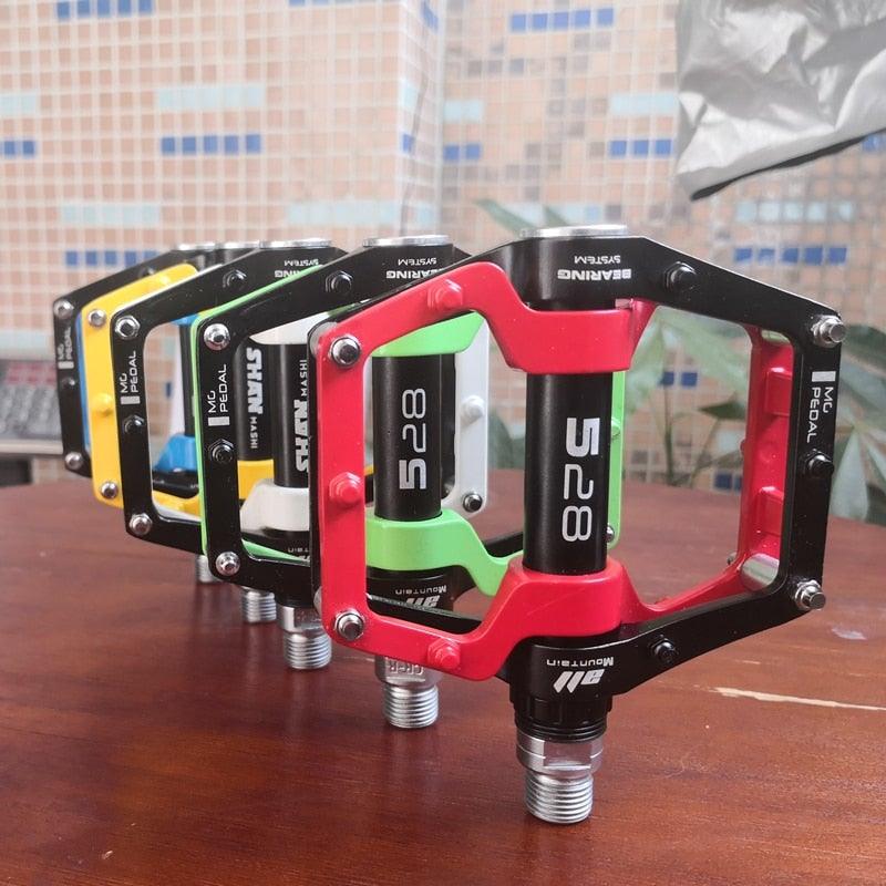 New Bicycle Pedals magnesium Aluminum alloy Pedal MTB Road Bike Pedals 5 colors optional  Pedals Mountain Bike Pedals Lightweight Alloy Fiber Bicycle Platform Pedals Stevvex
