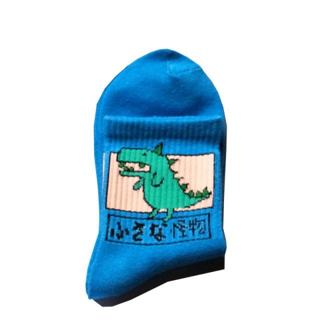 2022 New Fashion Cartoon Patterned Short Funny Cotton Socks Cute Animal Dinosaur Socks For Ladies Funny College Wind Concise Socks For Men And Women Stevvex