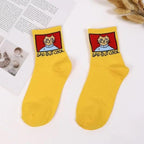 2022 New Fashion Cartoon Patterned Short Funny Cotton Socks Cute Animal Dinosaur Socks For Ladies Funny College Wind Concise Socks For Men And Women Stevvex