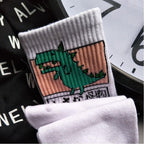 2022 New Fashion Cartoon Patterned Short Funny Cotton Socks Cute Animal Dinosaur Socks For Ladies Funny College Wind Concise Socks For Men And Women Stevvex