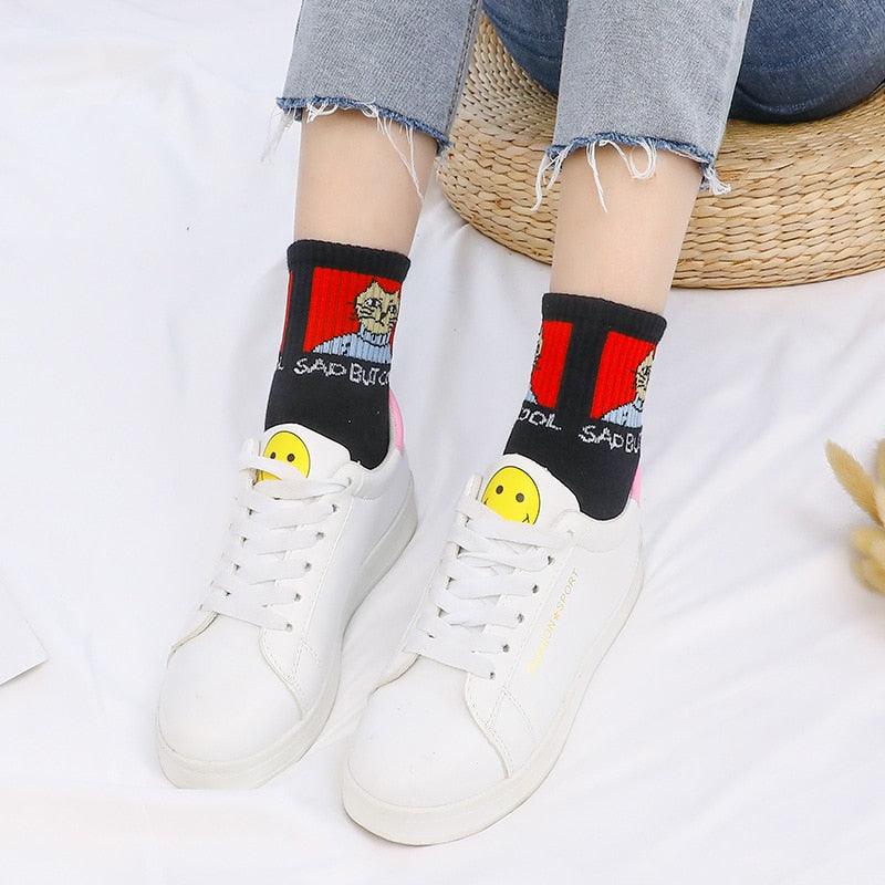 2022 New Fashion Cartoon Patterned Short Funny Cotton Socks Cute Animal Dinosaur Socks For Ladies Funny College Wind Concise Socks For Men And Women Stevvex