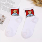 2022 New Fashion Cartoon Patterned Short Funny Cotton Socks Cute Animal Dinosaur Socks For Ladies Funny College Wind Concise Socks For Men And Women Stevvex