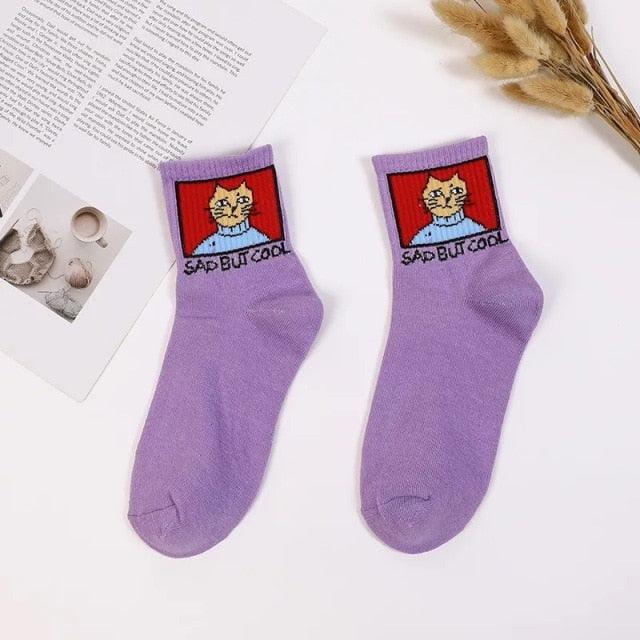 2022 New Fashion Cartoon Patterned Short Funny Cotton Socks Cute Animal Dinosaur Socks For Ladies Funny College Wind Concise Socks For Men And Women Stevvex
