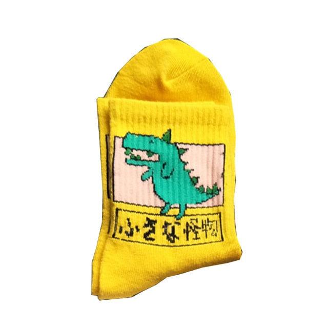2022 New Fashion Cartoon Patterned Short Funny Cotton Socks Cute Animal Dinosaur Socks For Ladies Funny College Wind Concise Socks For Men And Women Stevvex