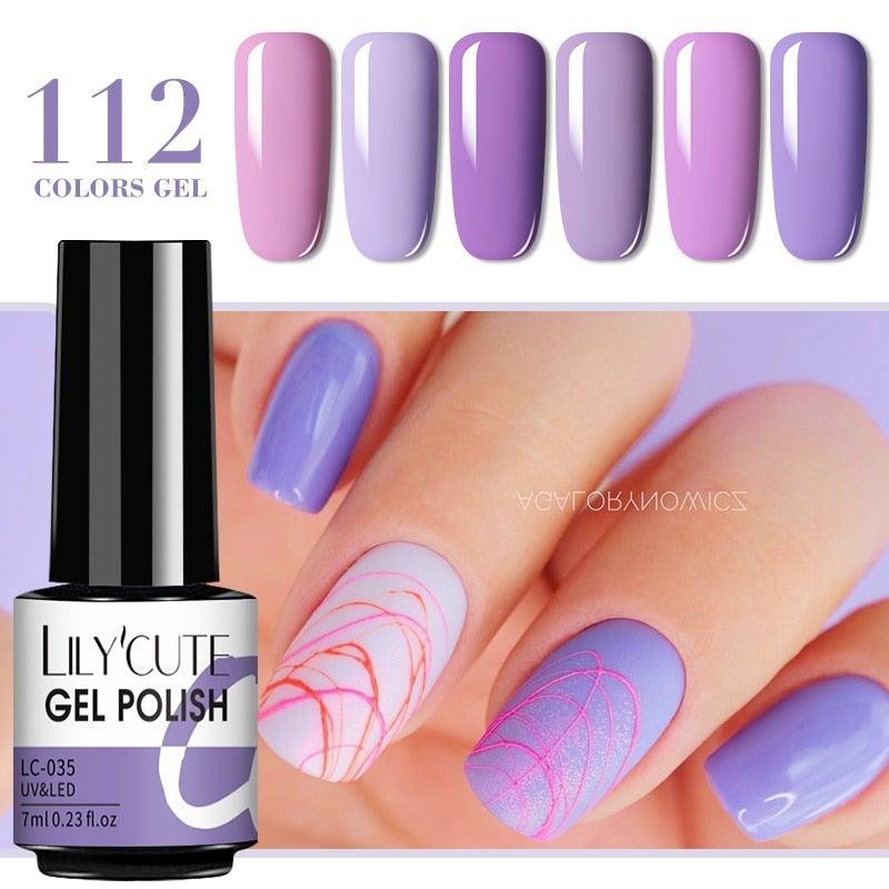 2022 New Fashion Purple Womens Nail Gel 7ml Permanent UV LED Base Matte Glossy Luxury Colorful Effect Nail Gel for Women and Girls Stevvex