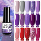 2022 New Fashion Purple Womens Nail Gel 7ml Permanent UV LED Base Matte Glossy Luxury Colorful Effect Nail Gel for Women and Girls Stevvex