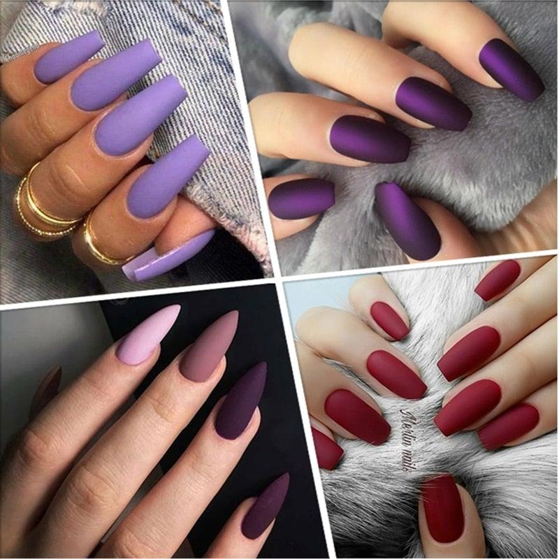 2022 New Fashion Purple Womens Nail Gel 7ml Permanent UV LED Base Matte Glossy Luxury Colorful Effect Nail Gel for Women and Girls Stevvex