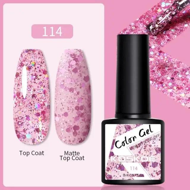 Spring Summer Nail Gel Polish Colorful UV LED Diamond Stylish Glossy and Matte Fashion Design For Womens Stevvex