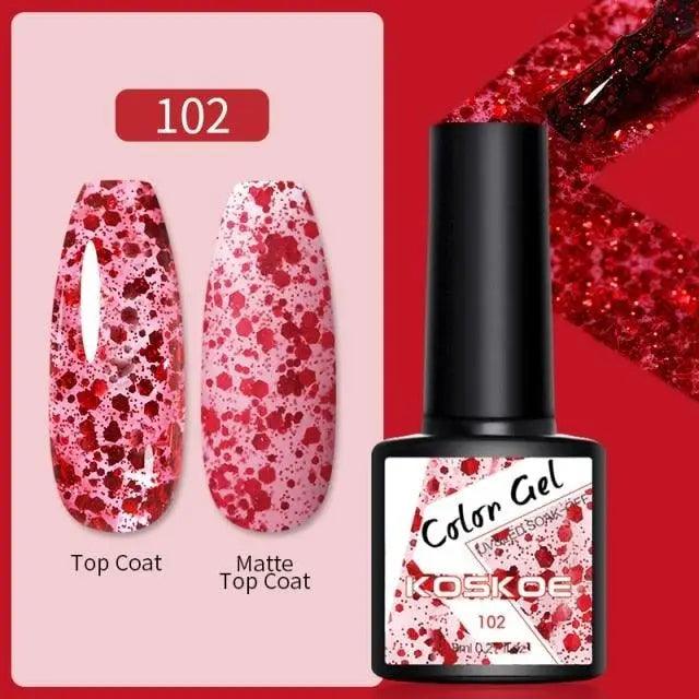 Spring Summer Nail Gel Polish Colorful UV LED Diamond Stylish Glossy and Matte Fashion Design For Womens Stevvex