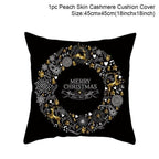 2022 Santa Claus Christmas Pillowcase Decor For Home Christmas Throw Pillow Covers Decorative Snowman Santa Claus Pillow Covers Linen Cushion Cover Couch Pillow Cases Merry Christmas Ornament Xmas Gifts 45x45CM Stevvex