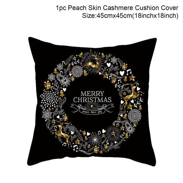 2022 Santa Claus Christmas Pillowcase Decor For Home Christmas Throw Pillow Covers Decorative Snowman Santa Claus Pillow Covers Linen Cushion Cover Couch Pillow Cases Merry Christmas Ornament Xmas Gifts 45x45CM Stevvex