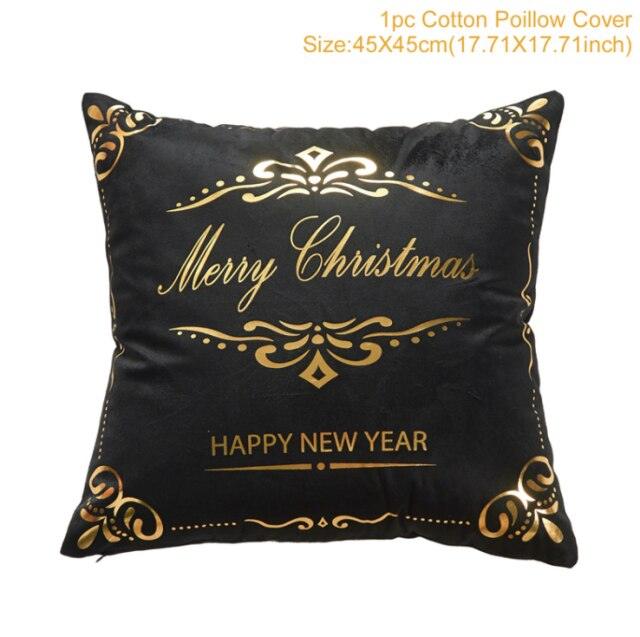 2022 Santa Claus Christmas Pillowcase Decor For Home Christmas Throw Pillow Covers Decorative Snowman Santa Claus Pillow Covers Linen Cushion Cover Couch Pillow Cases Merry Christmas Ornament Xmas Gifts 45x45CM Stevvex