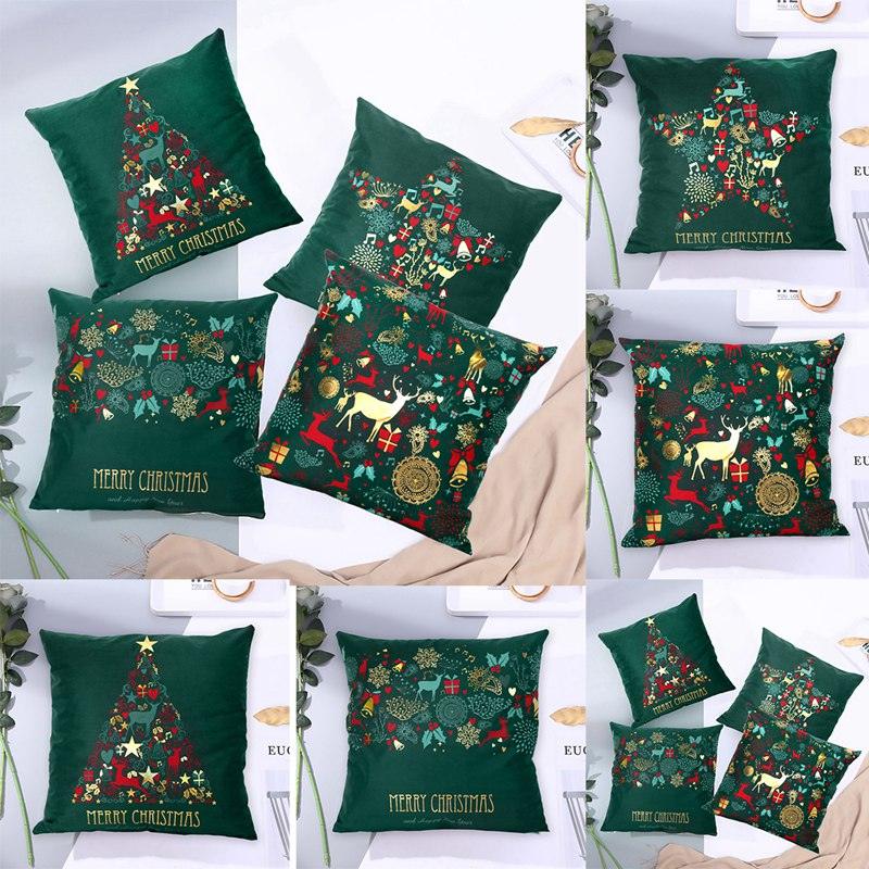 2022 Santa Claus Christmas Pillowcase Decor For Home Christmas Throw Pillow Covers Decorative Snowman Santa Claus Pillow Covers Linen Cushion Cover Couch Pillow Cases Merry Christmas Ornament Xmas Gifts 45x45CM Stevvex