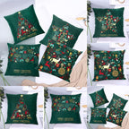 2022 Santa Claus Christmas Pillowcase Decor For Home Christmas Throw Pillow Covers Decorative Snowman Santa Claus Pillow Covers Linen Cushion Cover Couch Pillow Cases Merry Christmas Ornament Xmas Gifts 45x45CM Stevvex