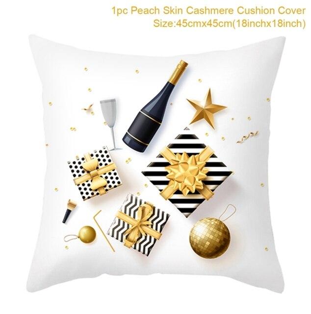 2022 Santa Claus Christmas Pillowcase Decor For Home Christmas Throw Pillow Covers Decorative Snowman Santa Claus Pillow Covers Linen Cushion Cover Couch Pillow Cases Merry Christmas Ornament Xmas Gifts 45x45CM Stevvex