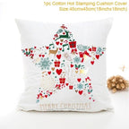 2022 Santa Claus Christmas Pillowcase Decor For Home Christmas Throw Pillow Covers Decorative Snowman Santa Claus Pillow Covers Linen Cushion Cover Couch Pillow Cases Merry Christmas Ornament Xmas Gifts 45x45CM Stevvex