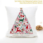 2022 Santa Claus Christmas Pillowcase Decor For Home Christmas Throw Pillow Covers Decorative Snowman Santa Claus Pillow Covers Linen Cushion Cover Couch Pillow Cases Merry Christmas Ornament Xmas Gifts 45x45CM Stevvex